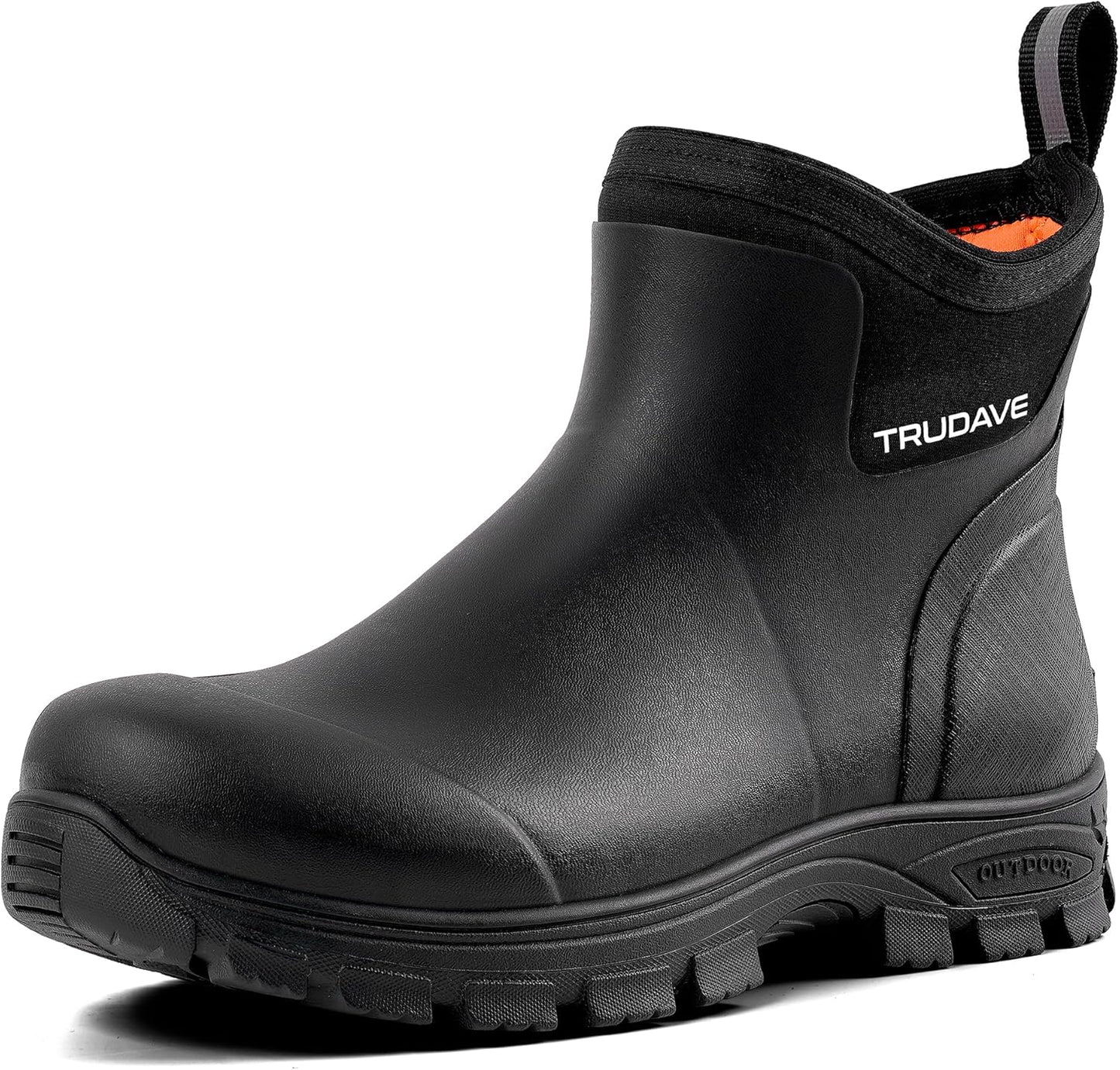 Trudave Men's Waterproof Rain Boots for Outdoor Work and Hunting
