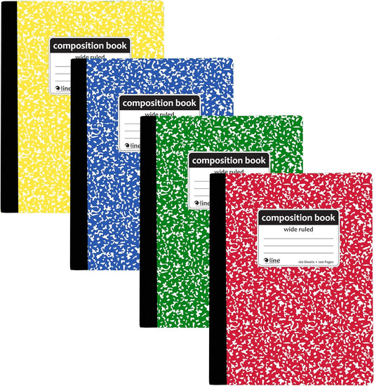 C-Line Wide Ruled Marble Notebook - Color Varies!