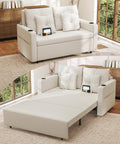 3 in 1 Pull Out Couch 56 in Convertible Sleeper Sofa Bed - Space