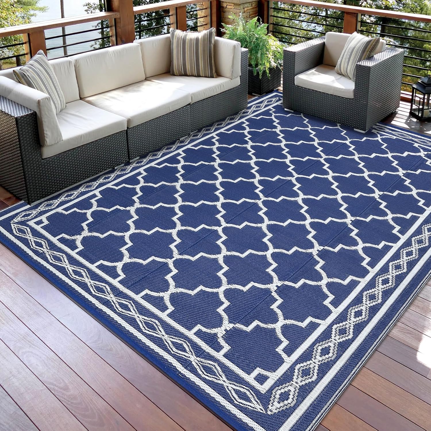 GarveeHome Outdoor Rug 9x12 Waterproof for Patio and More