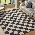 Washable Rug 5x7 Checkered Rug Black and White - Easy Care