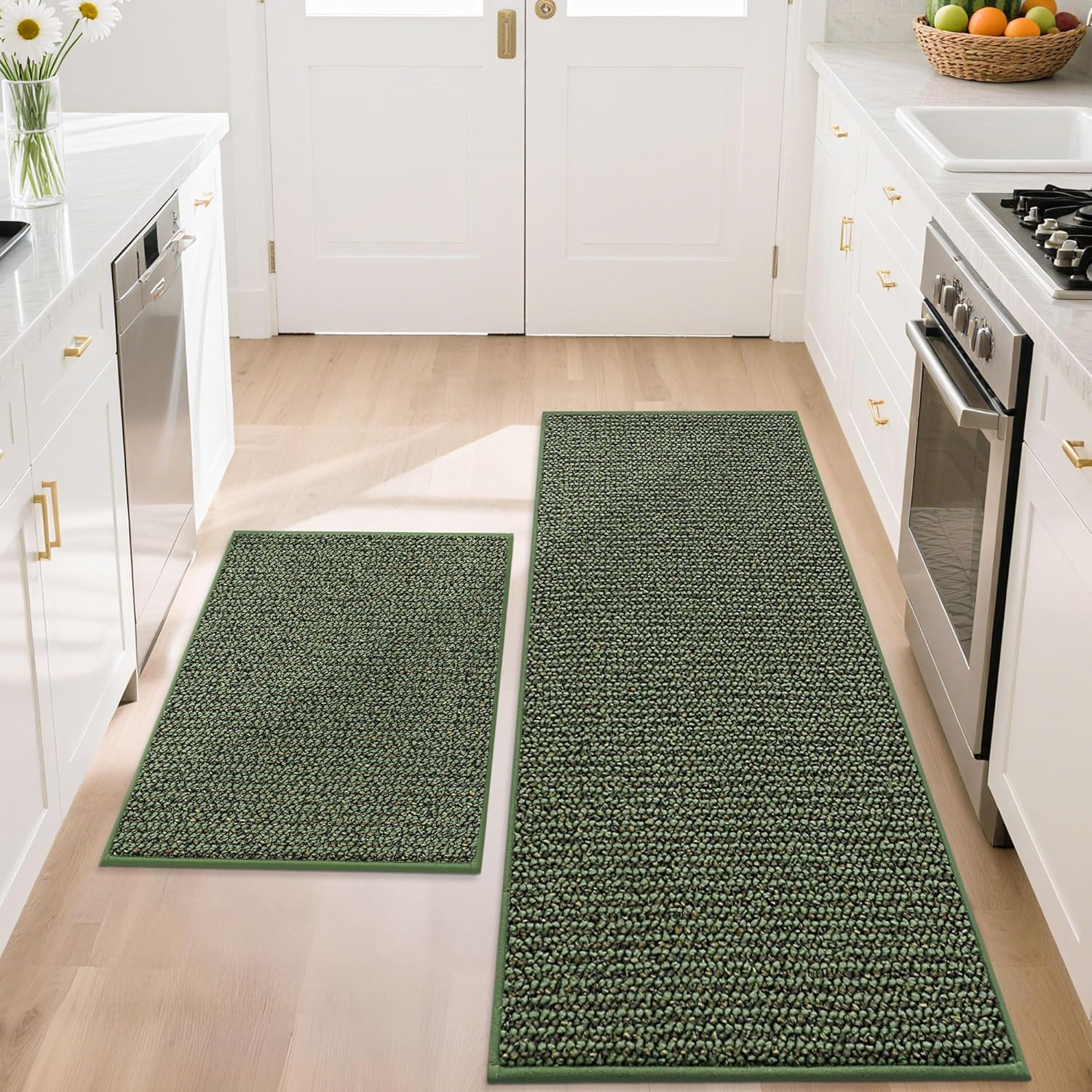 BEQHAUSE Kitchen Rugs and Mats Set, Non-Slip & Absorbent