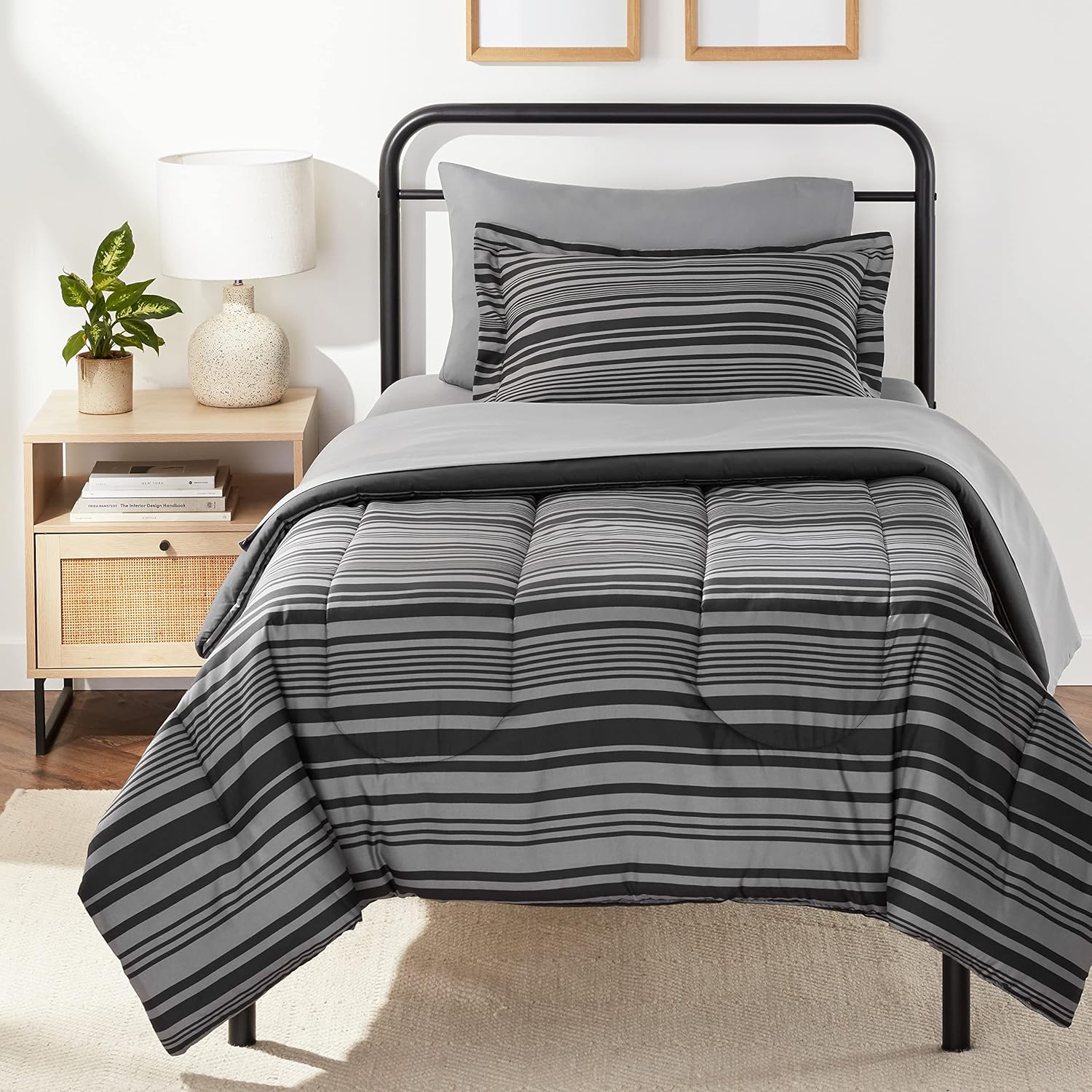 Lightweight Microfiber Comforter Set with Sheets for Twin Beds