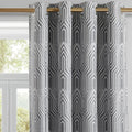 Dark Grey and Silvery 100% Blackout Curtains 84 in Length - Thermal