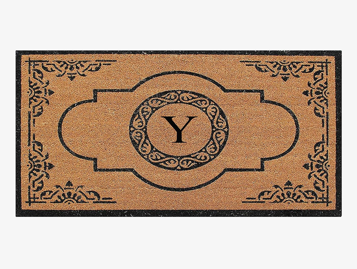 Natural Coir Monogrammed Door Mat for Front Door, 30x48 in