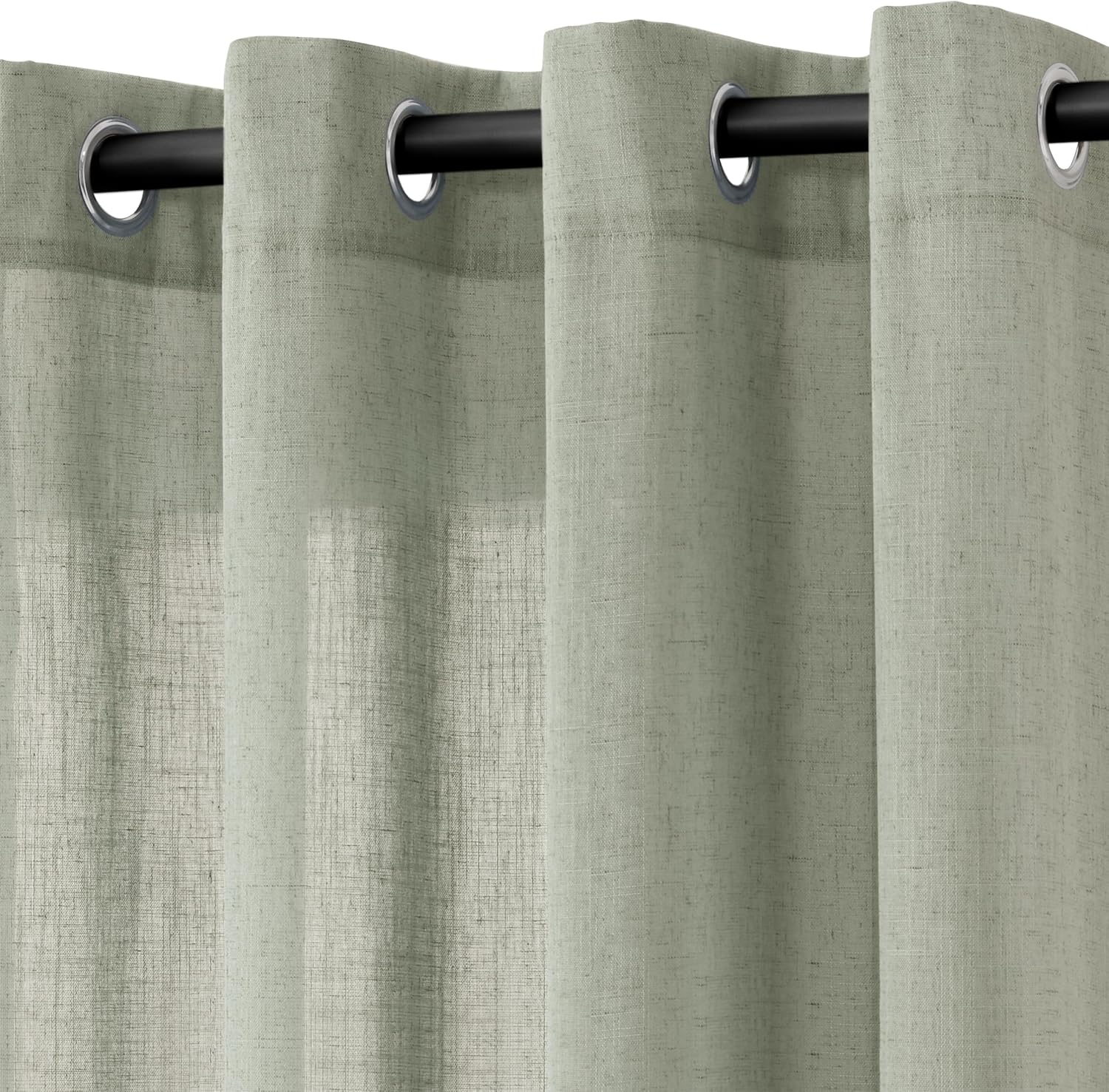 Sage Green Linen Curtains 96 Inch Length for Elegant Living Room