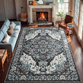 Area Rug 6x9 Machine Washable Abstract Vintage Boho Rug - Soft