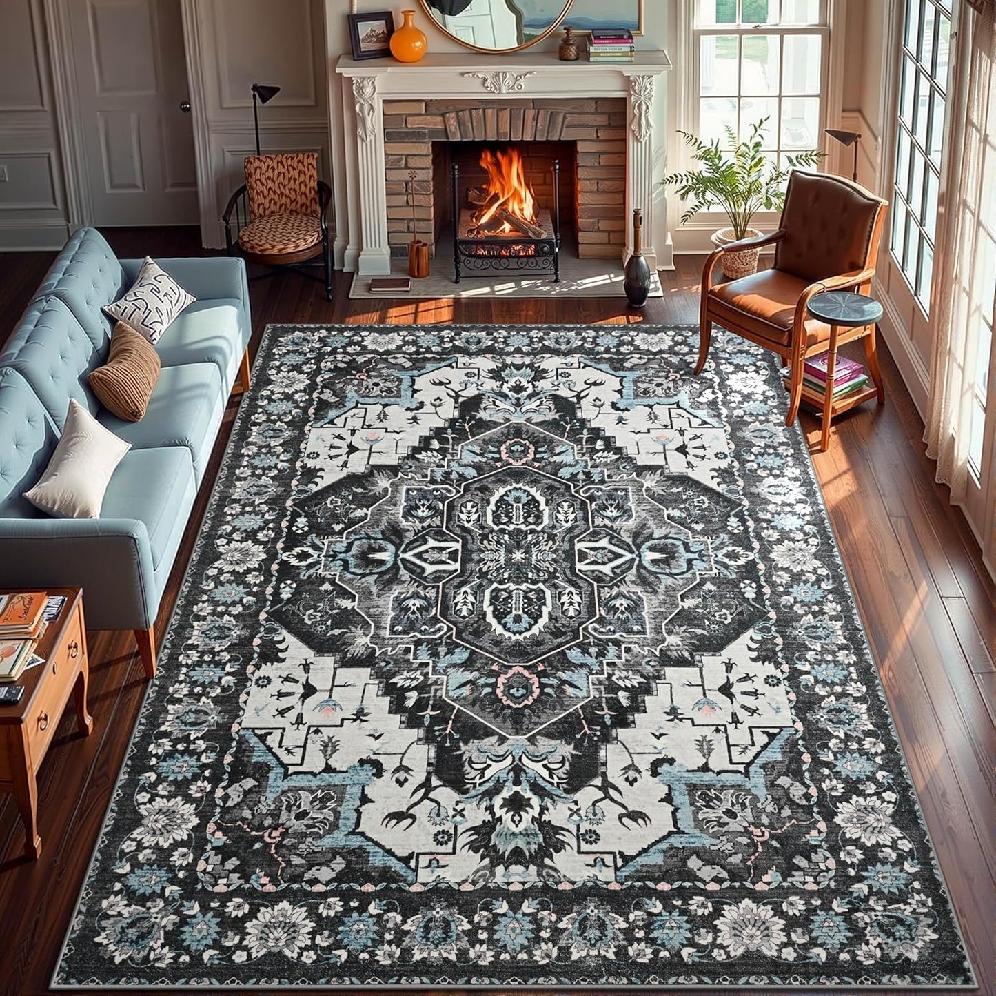 YJ.GWL 6x9 Area Rugs for Living Room, Vintage Boho Design