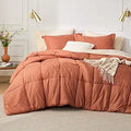 Burnt Orange Queen Comforter Set - Lightweight All Season
