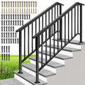 6 Step Galvanized Steel Hand Rails for Outdoor Steps - Sturdy Safety