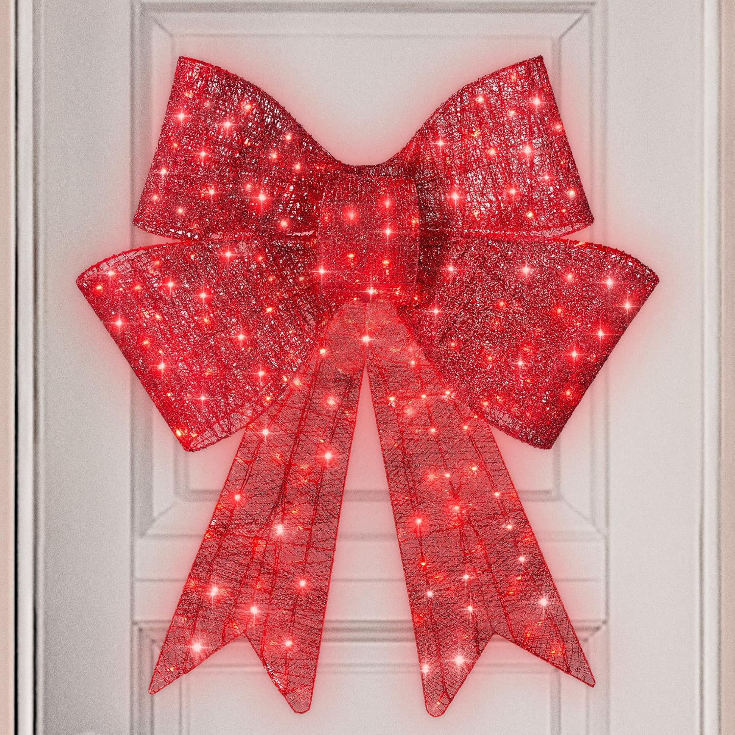 36in Pre-Lit XL Christmas Bow Decoration for Festive Displays