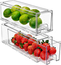 Small Clear Storage Drawers (2 Pack) - Stackable Kitchen Organizer