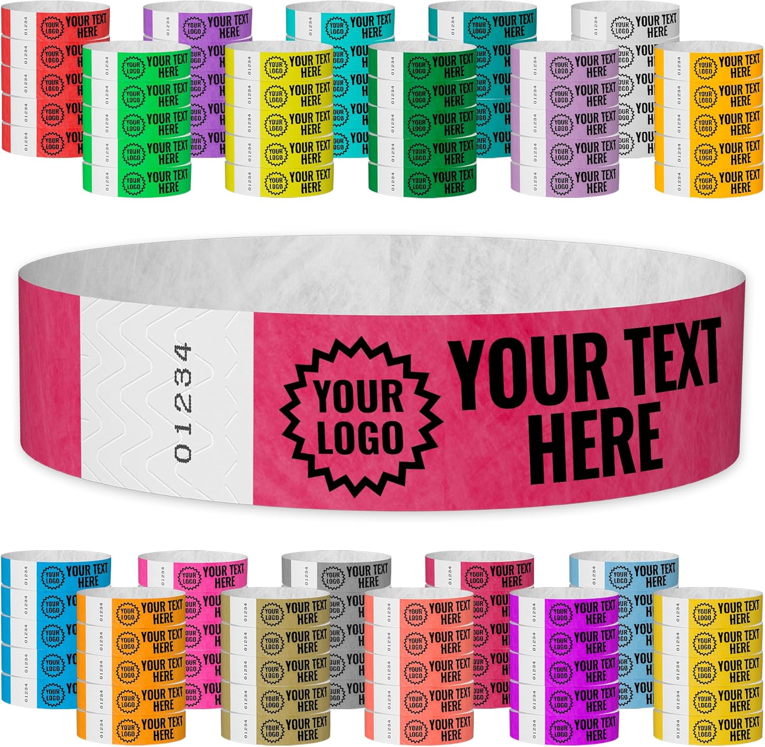 Custom Imprint Tyvek Wristbands for Events by Wristco - 400 Count