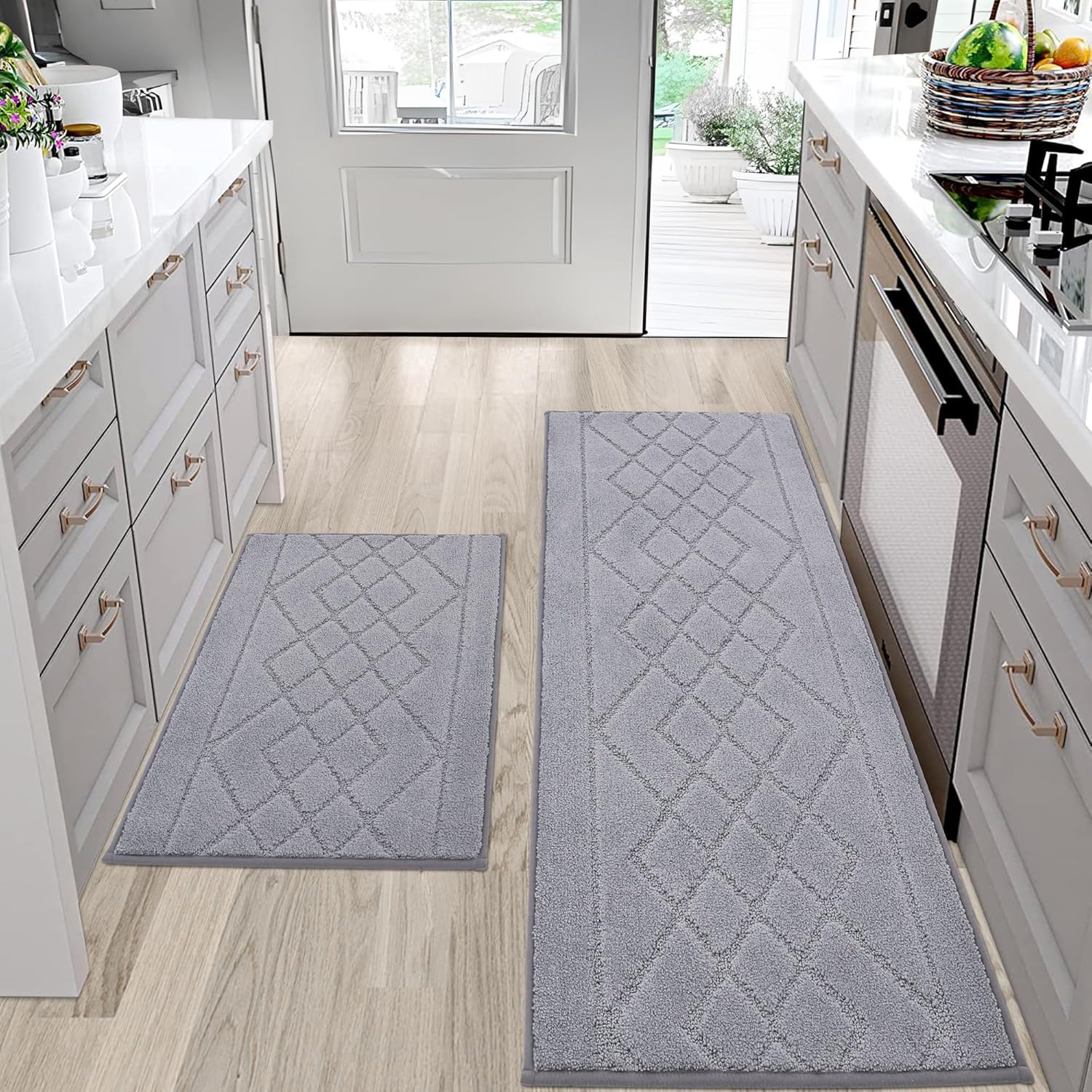 Non Slip Washable Kitchen Mats Set of 2 for Home Use