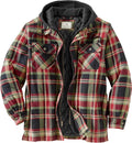 Men's Plaid Flannel Shirt Jacket Quilted with Hood - Warm Casual Fit