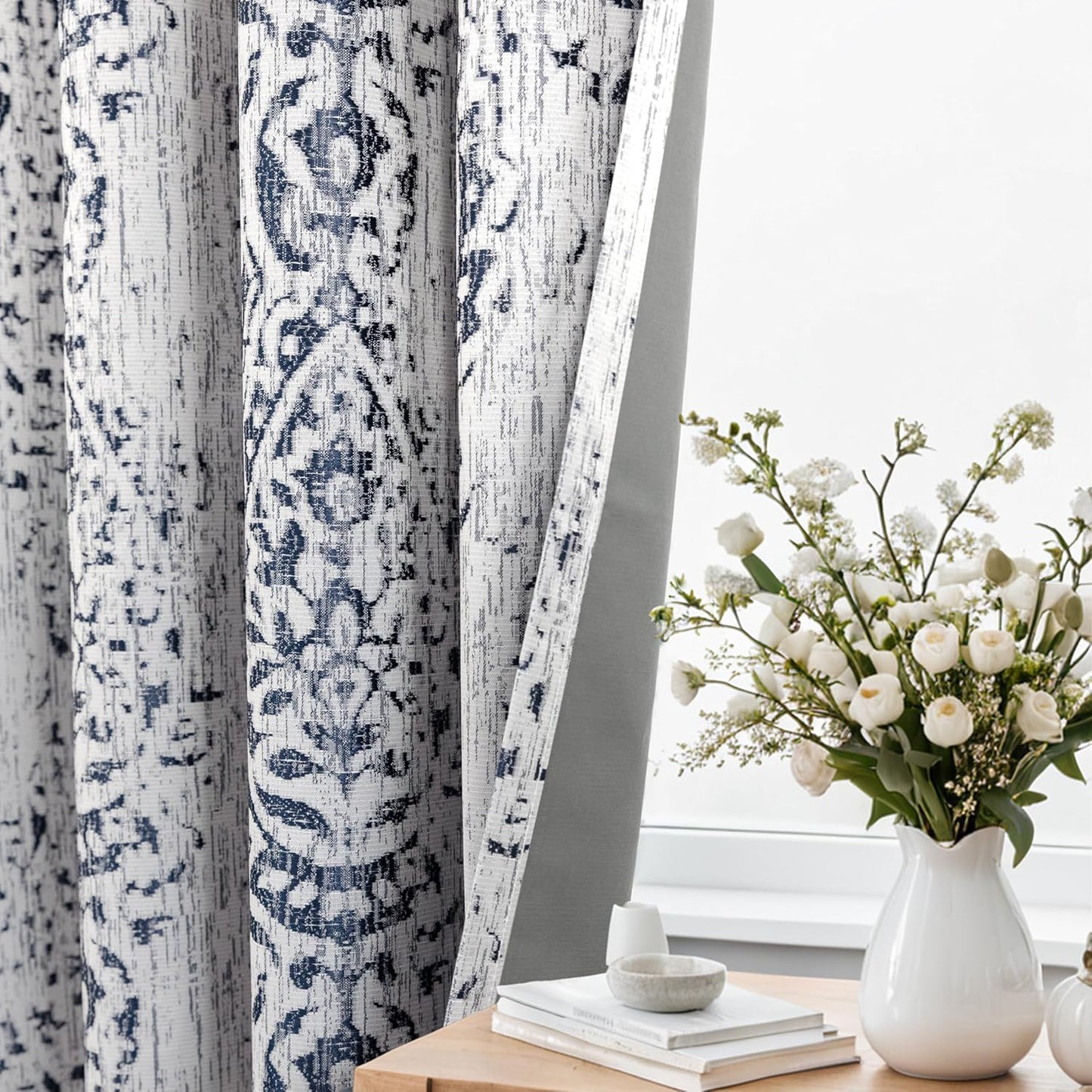 KOUFALL Pretty Blackout Curtains for Living Room, 63 Inch Length