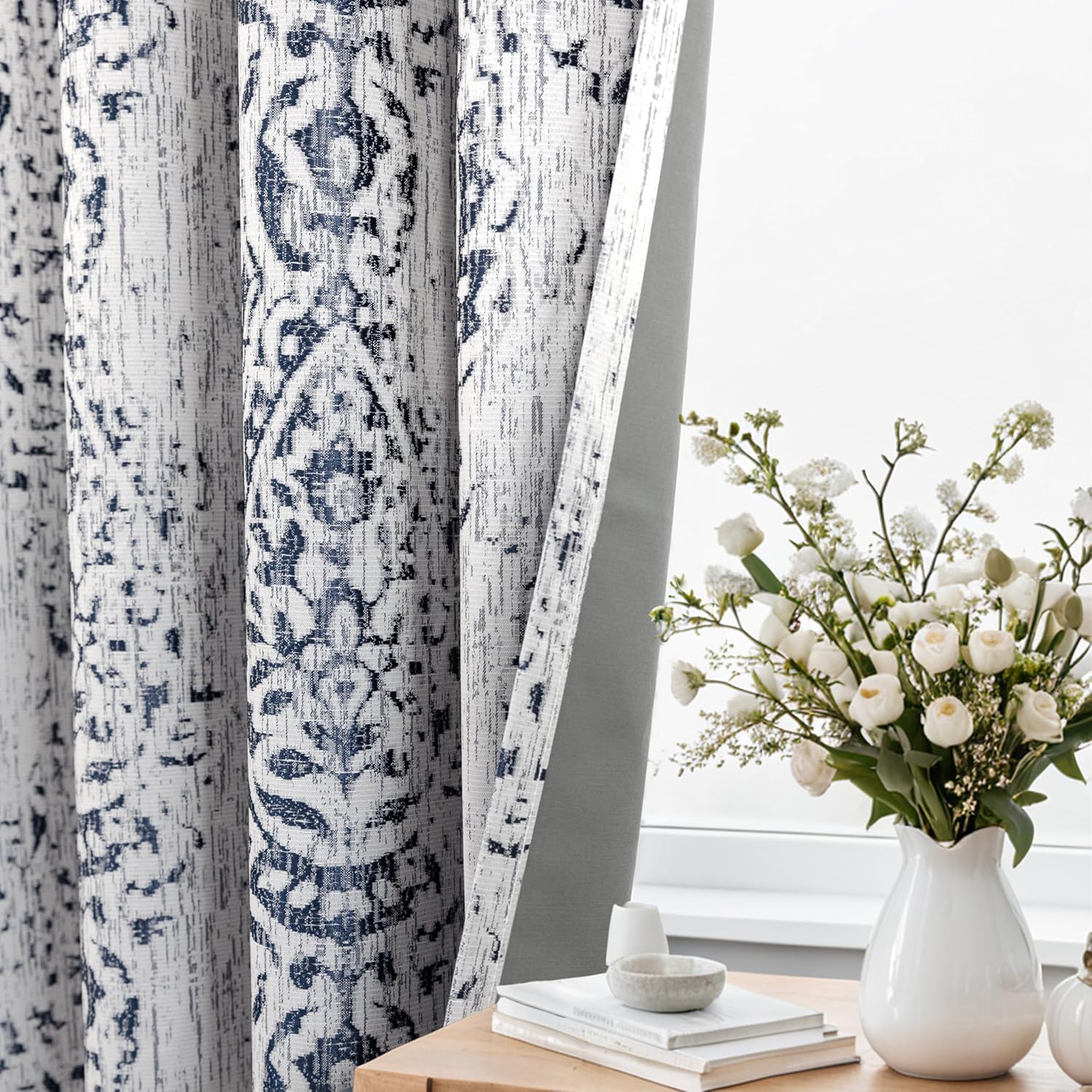 KOUFALL Pretty Blackout Curtains for Living Room, 63 Inch Length