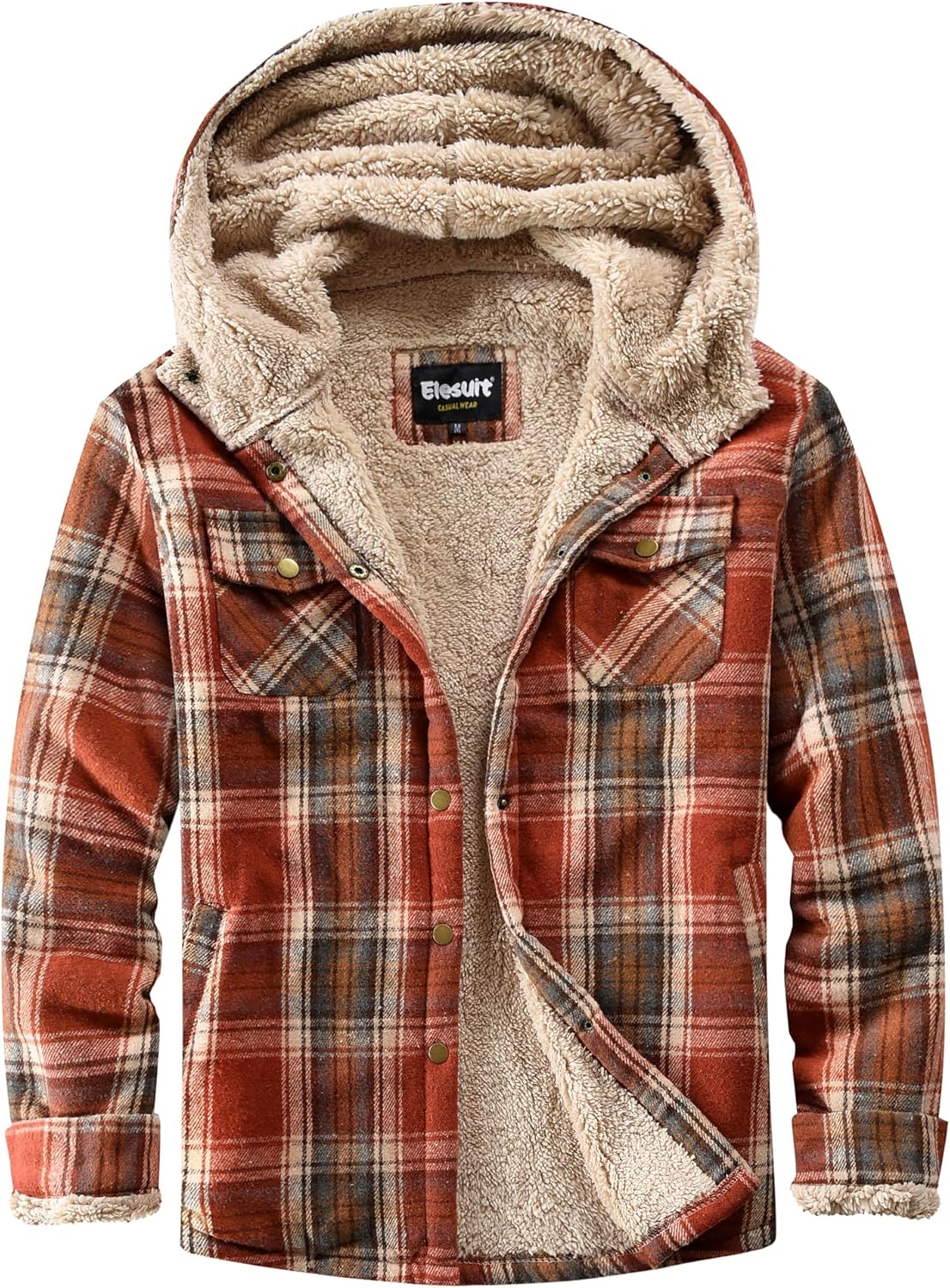 Elesuit Women's Fleece Flannel Jacket for Cozy Winter Style