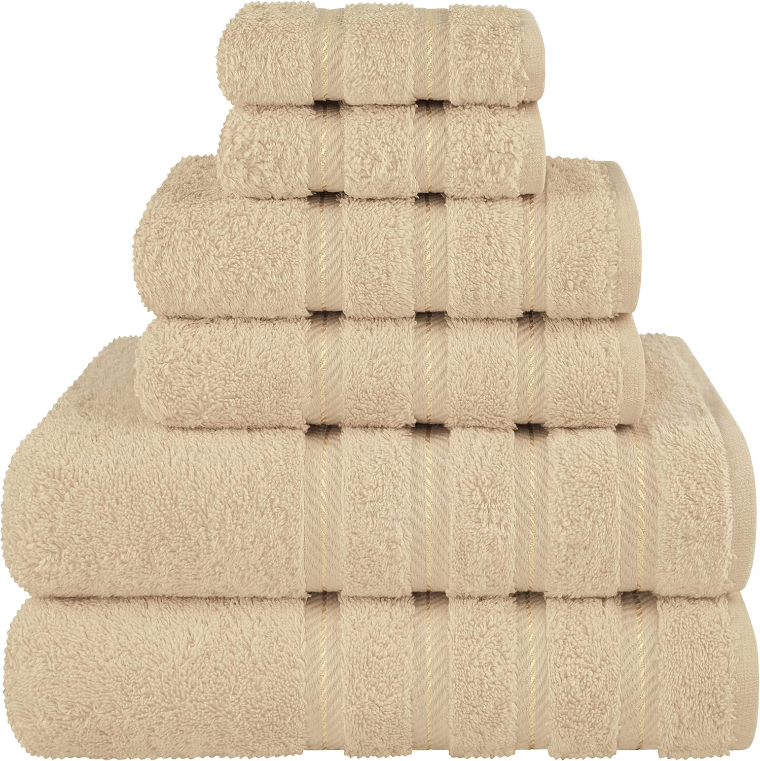Luxury 6 Piece Towel Set for Bathroom - Soft Cotton Towels