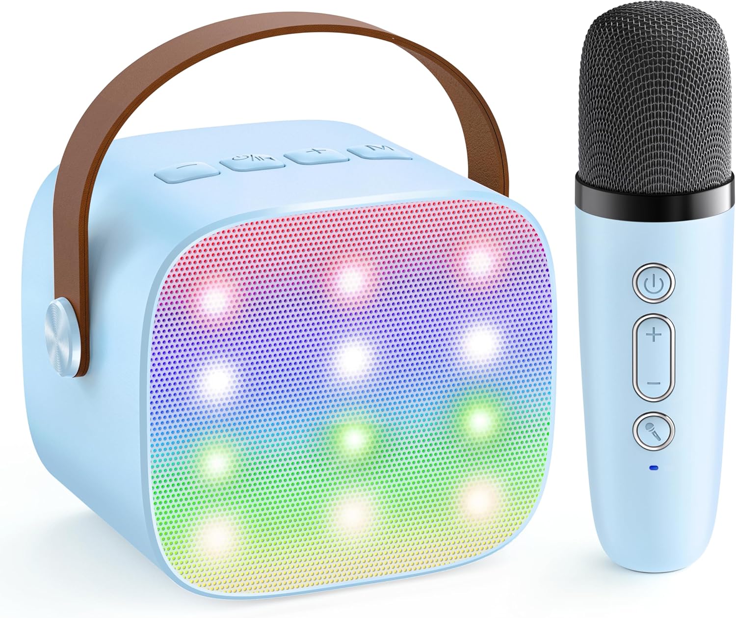 Karaoke Fun for Kids, Portable Bluetooth Mic Speaker (Blue)