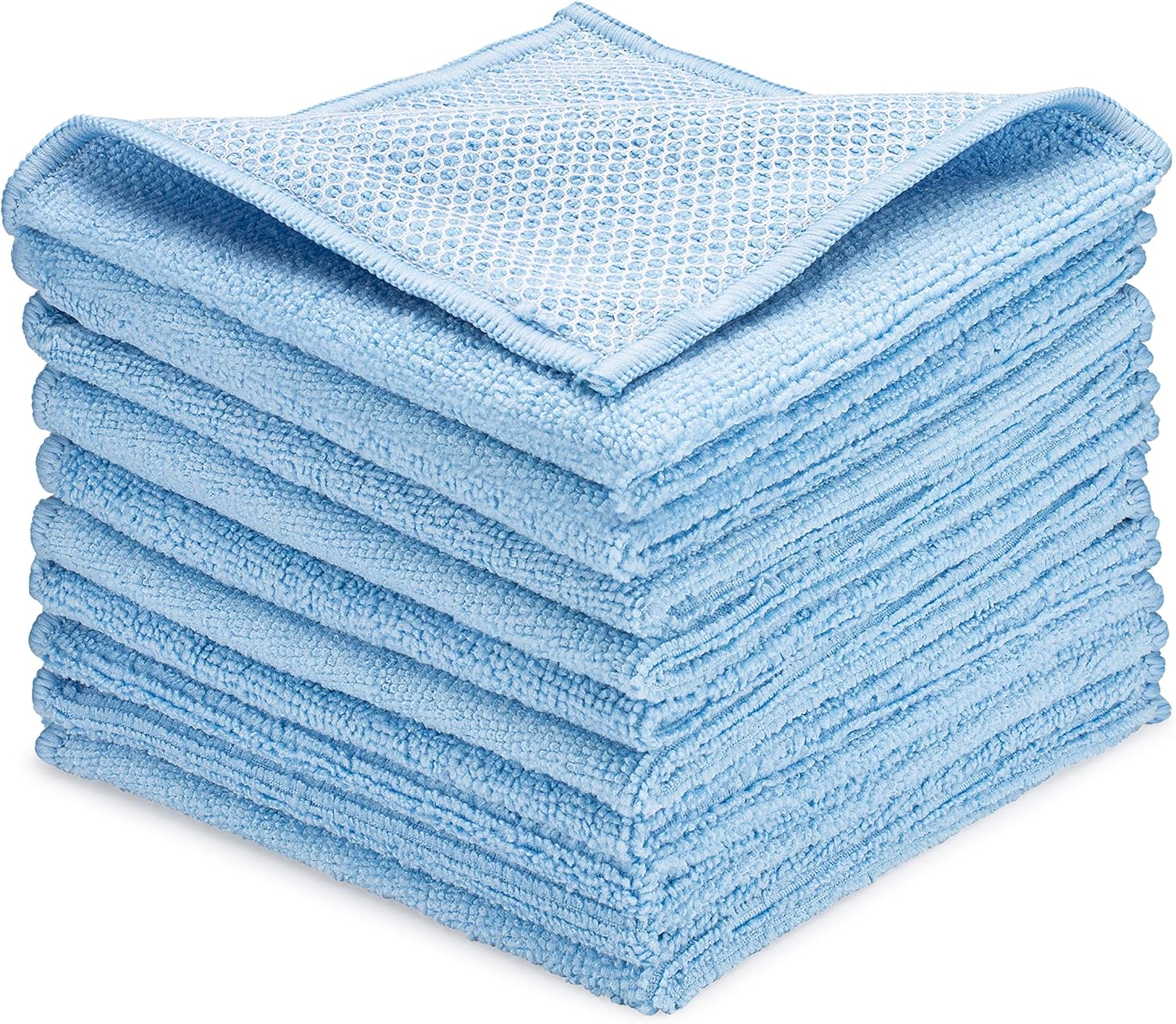 Zflow Microfiber Dish Cleaning Cloth - 10 Pack with Poly Scour Mesh