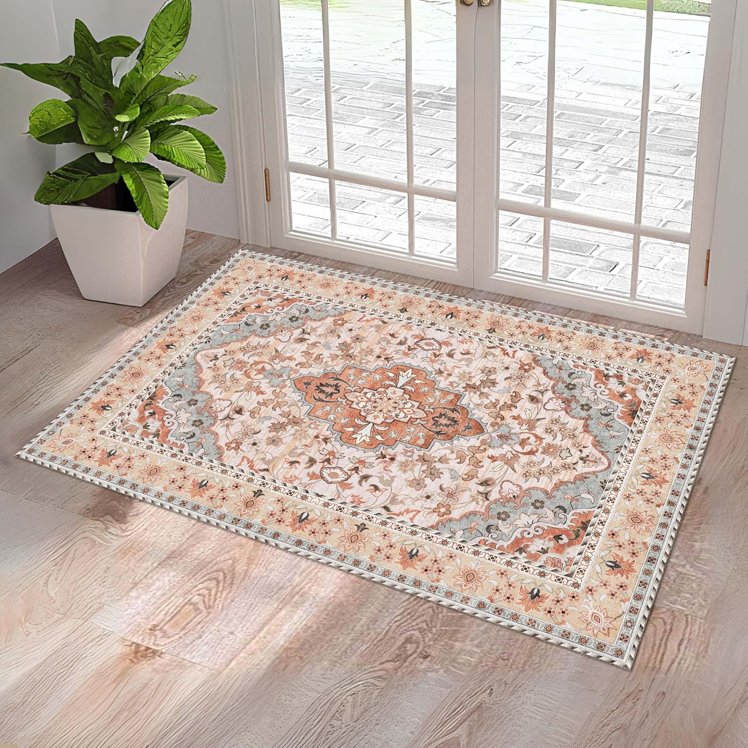 Washable Entryway Rug 3x5 Non Slip for Hallways and Kitchens