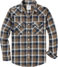 Flannel Shirt for Men Western Pearl Snap Long Sleeve Plaid