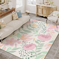Pink Area Rug 6x9 Washable Boho Large Living Room Carpet - Soft, Non