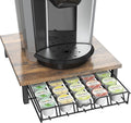 K-Cup Holder Drawer for 30 Coffee Pods - Space-Saving Rustic Brown