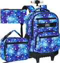 3Pcs Rolling Backpack for Girls 19 in Wheeled Backpack Set - Versatile