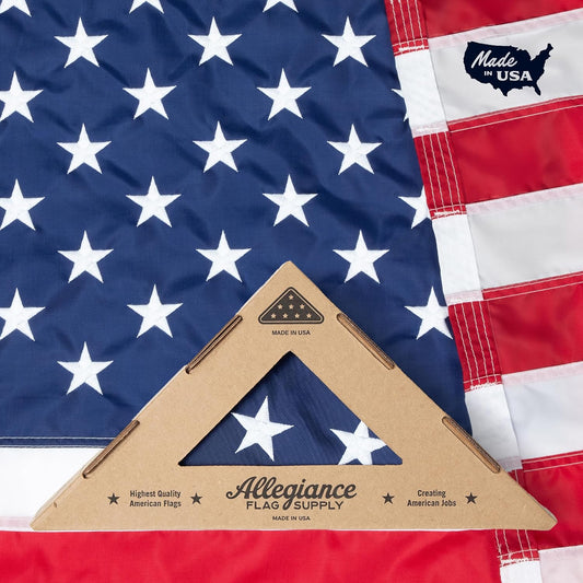 American Flag with Embroidered Stars, Hand-Stitched Quality