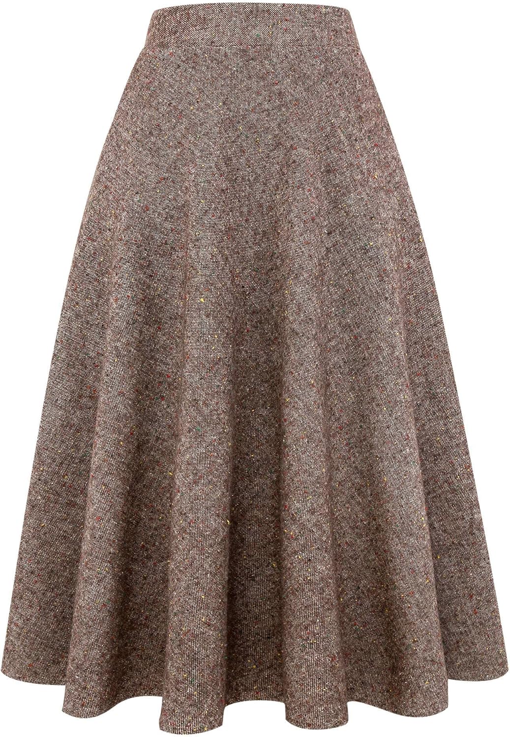 Long Plaid Wool Skirt for Womens Winter Fall Warm High Waist