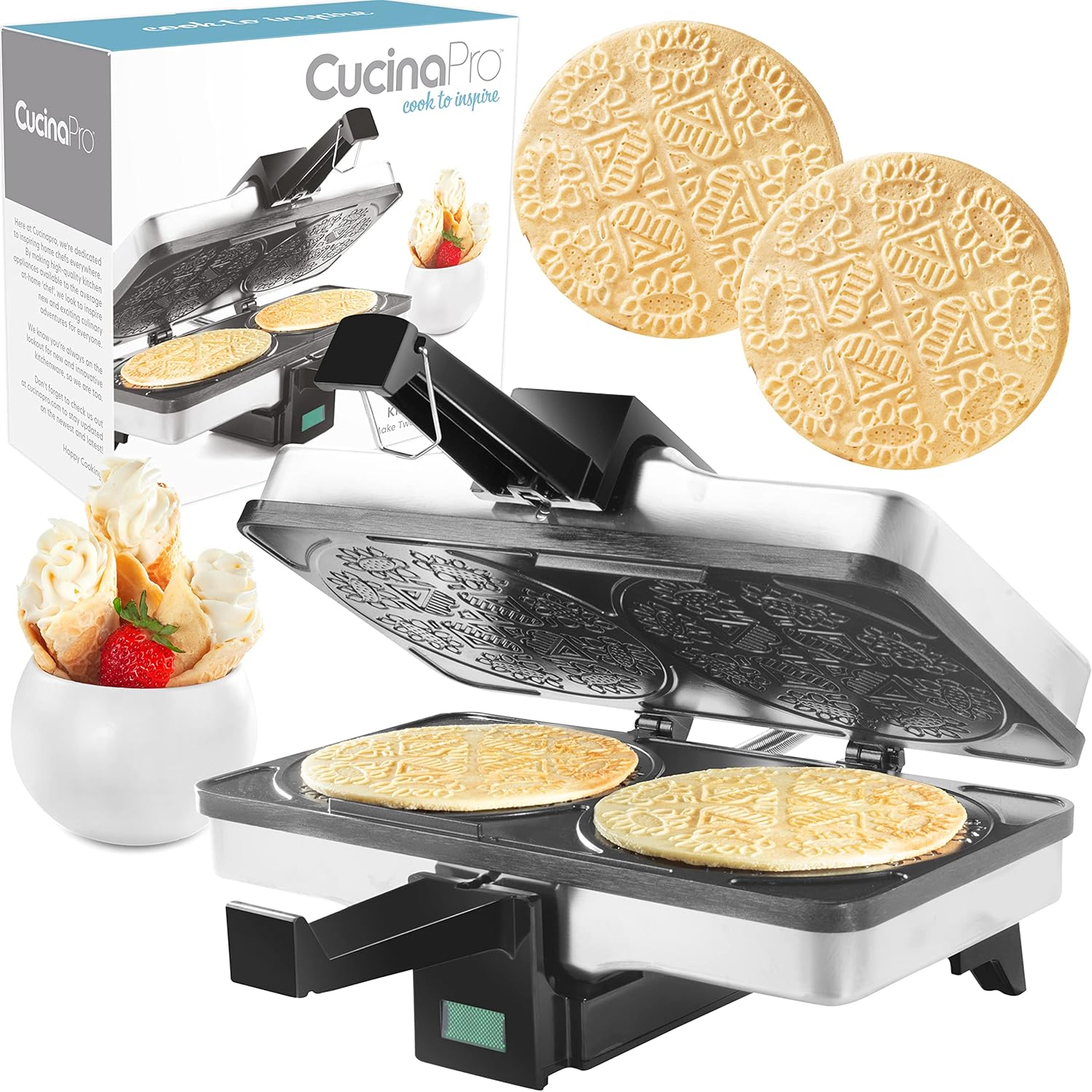 CucinaPro Krumkake Baker Makes Delicious Krumkake Cookies