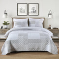 Queen Cotton Quilt Set - Lightweight Reversible Patchwork Comforter