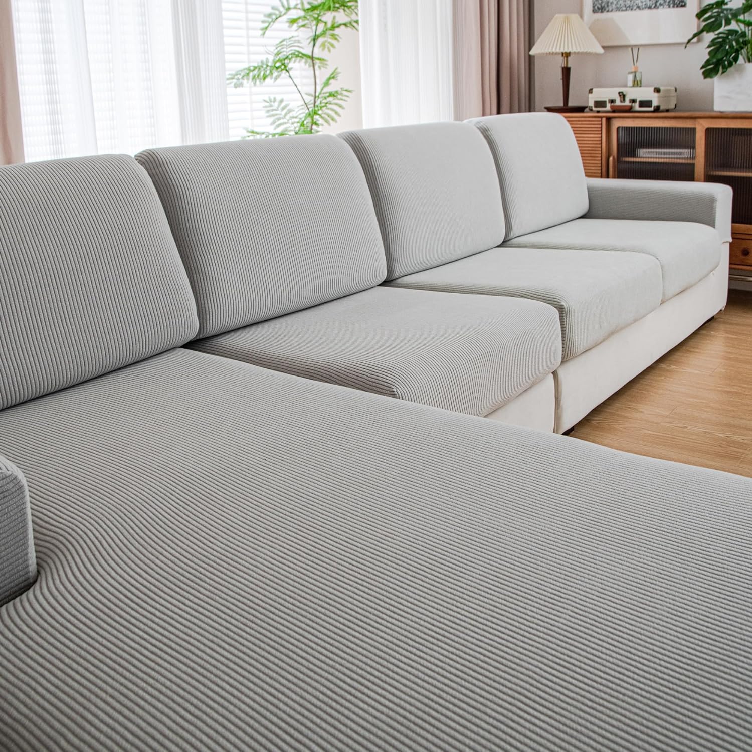 Couch Cushion Covers for Pets - Soft Magic Slipcovers in Gray