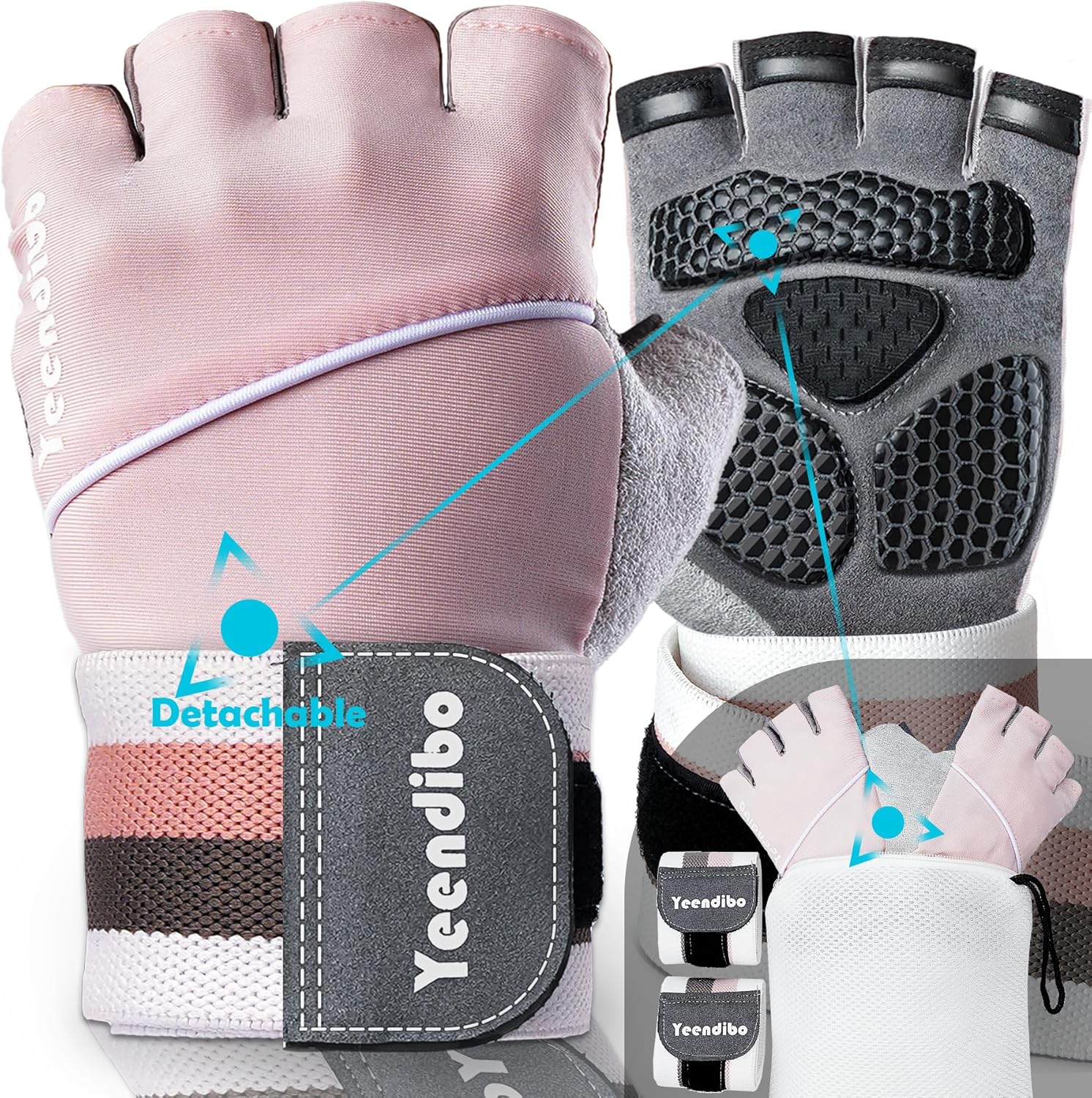 Yeendibo 5-in-1 Workout Gloves - Ultimate Grip & Protection!
