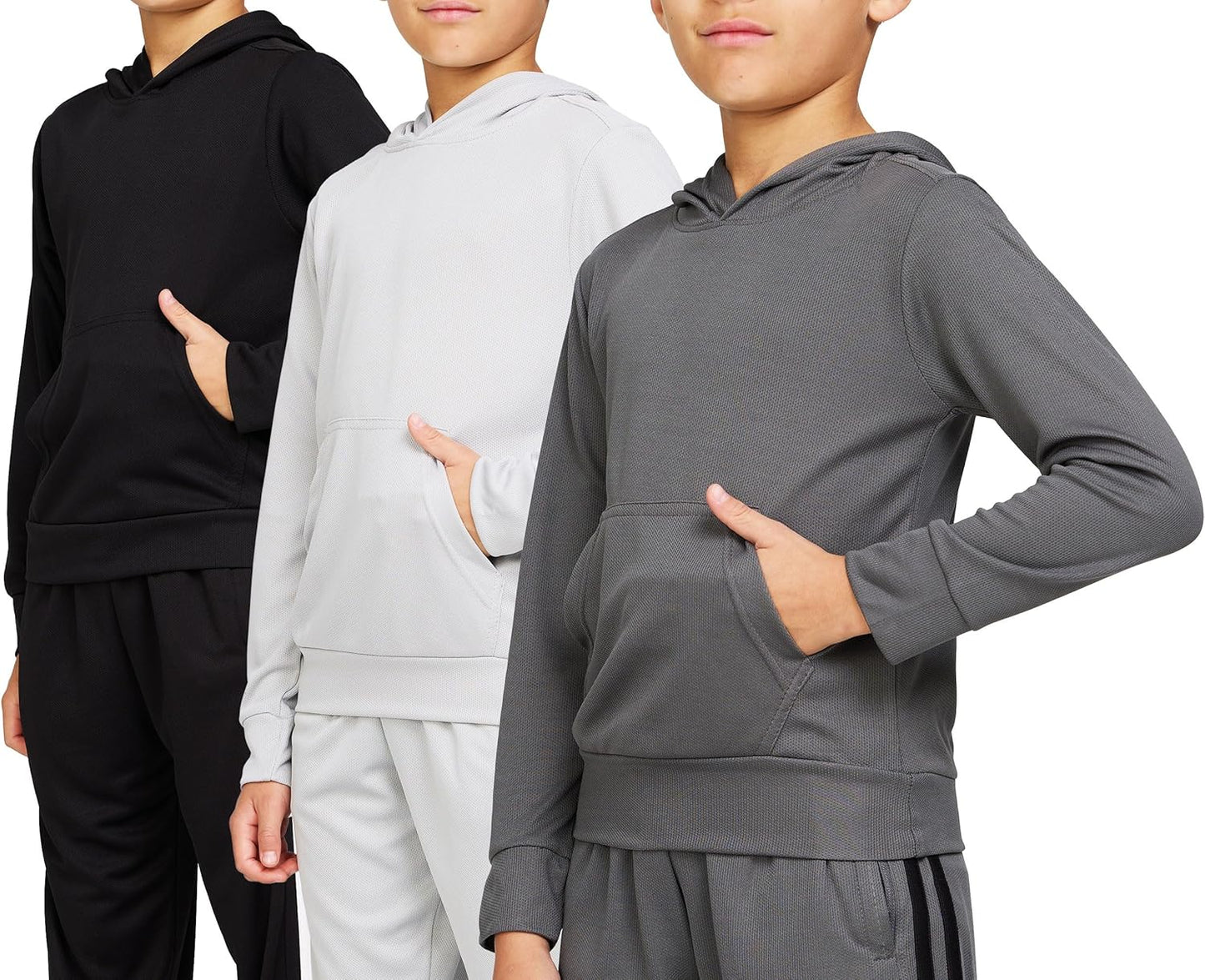 Pure Champ Boys Hoodies 3 Pack Quick Dry Athletic Pullover