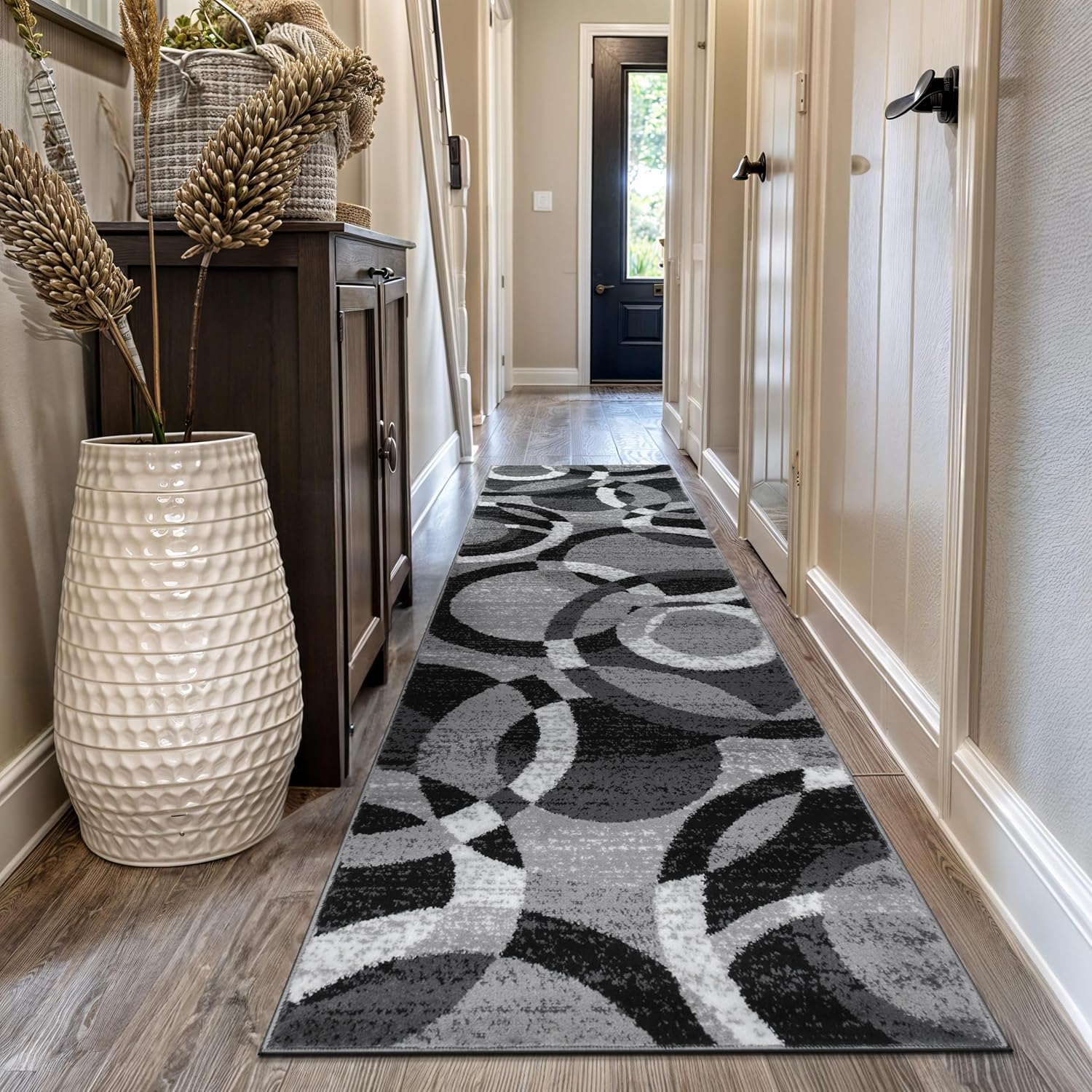 Rugshop Contemporary Abstract Circles Area Rug for High Traffic