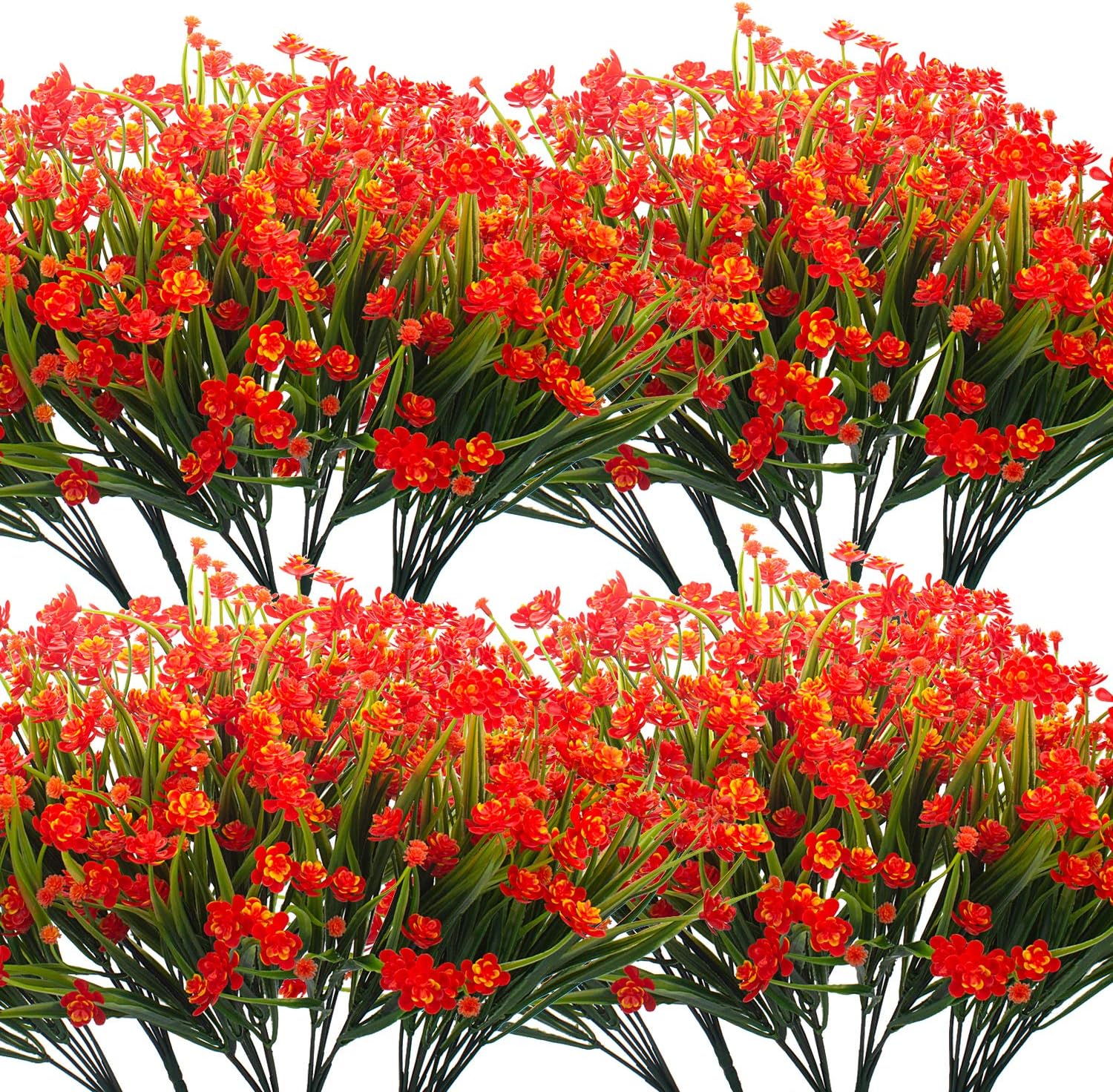 Artificial Flowers for Outdoor Decoration - 20 Bundles in Orange