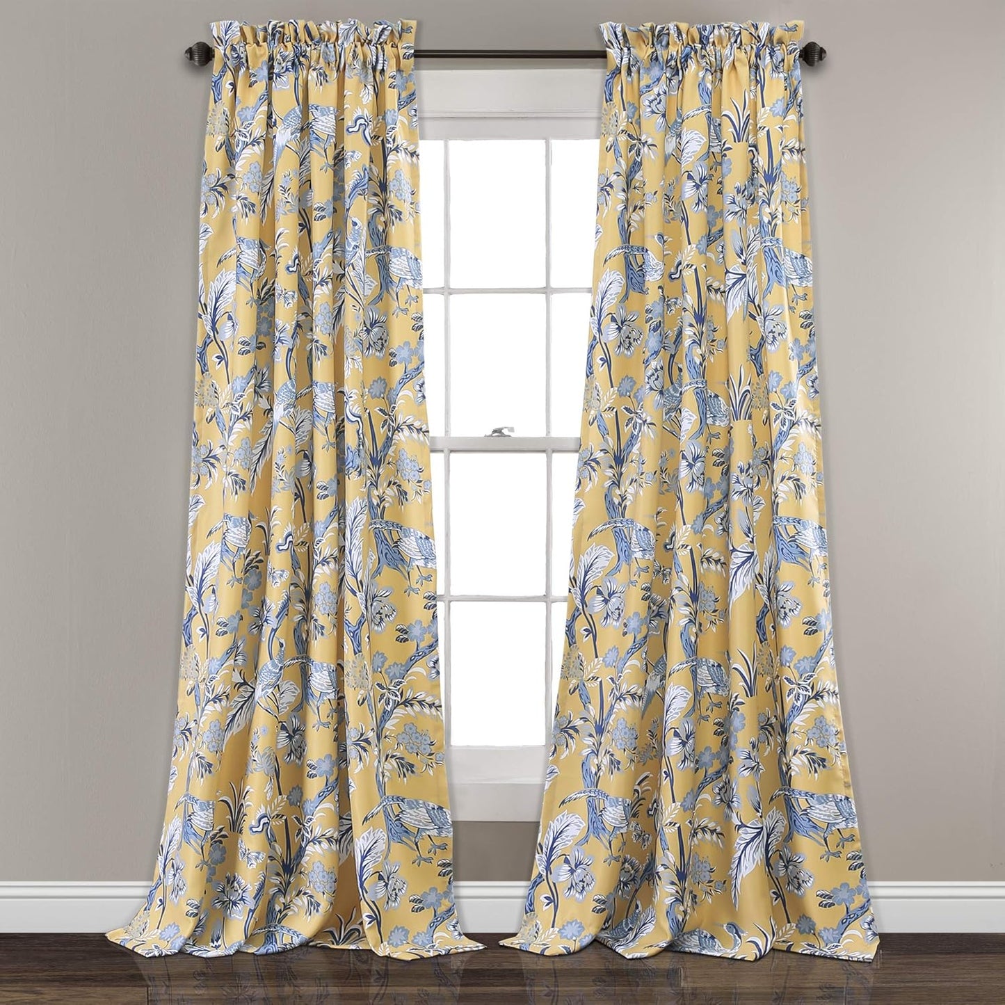 Lush Decor Dolores Yellow Toile Curtains