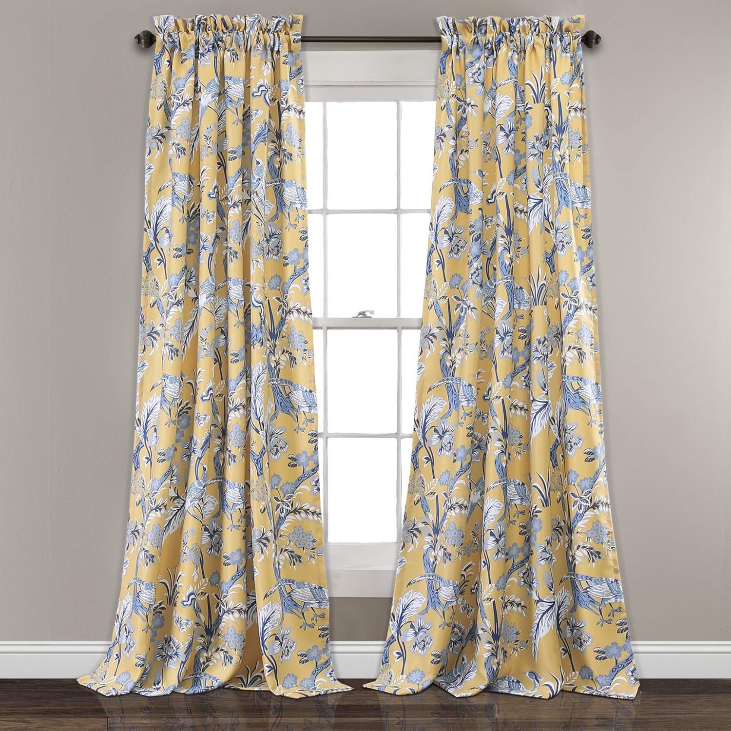 Lush Decor Dolores Yellow Toile Curtains