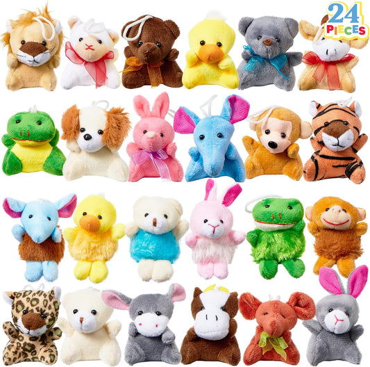 JOYIN 24 Pack Mini Animal Plush Keychains - Perfect Carnival Prizes & Valentine's Day Gifts!
