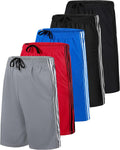 Mens 9ft Mesh Shorts 5 Pack - Lightweight Workout and Casual Wear
