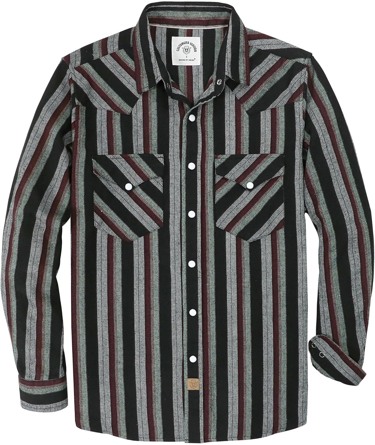 Dubinik Flannel Shirt for Men - Vintage Pearl Snap Western Style