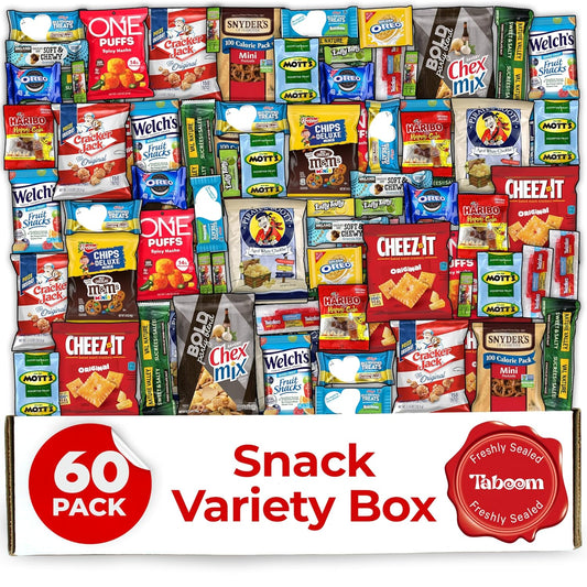 Variety Snack Box for Adults - 60 Count Care Package Treats