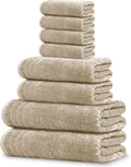 Tens Towels Pack of 8 Towels Set - Lightweight, Quick Drying Bath Set