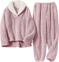 Fluffy Pajamas for Women Set Plush Fleece 2-Piece Winter Comfort