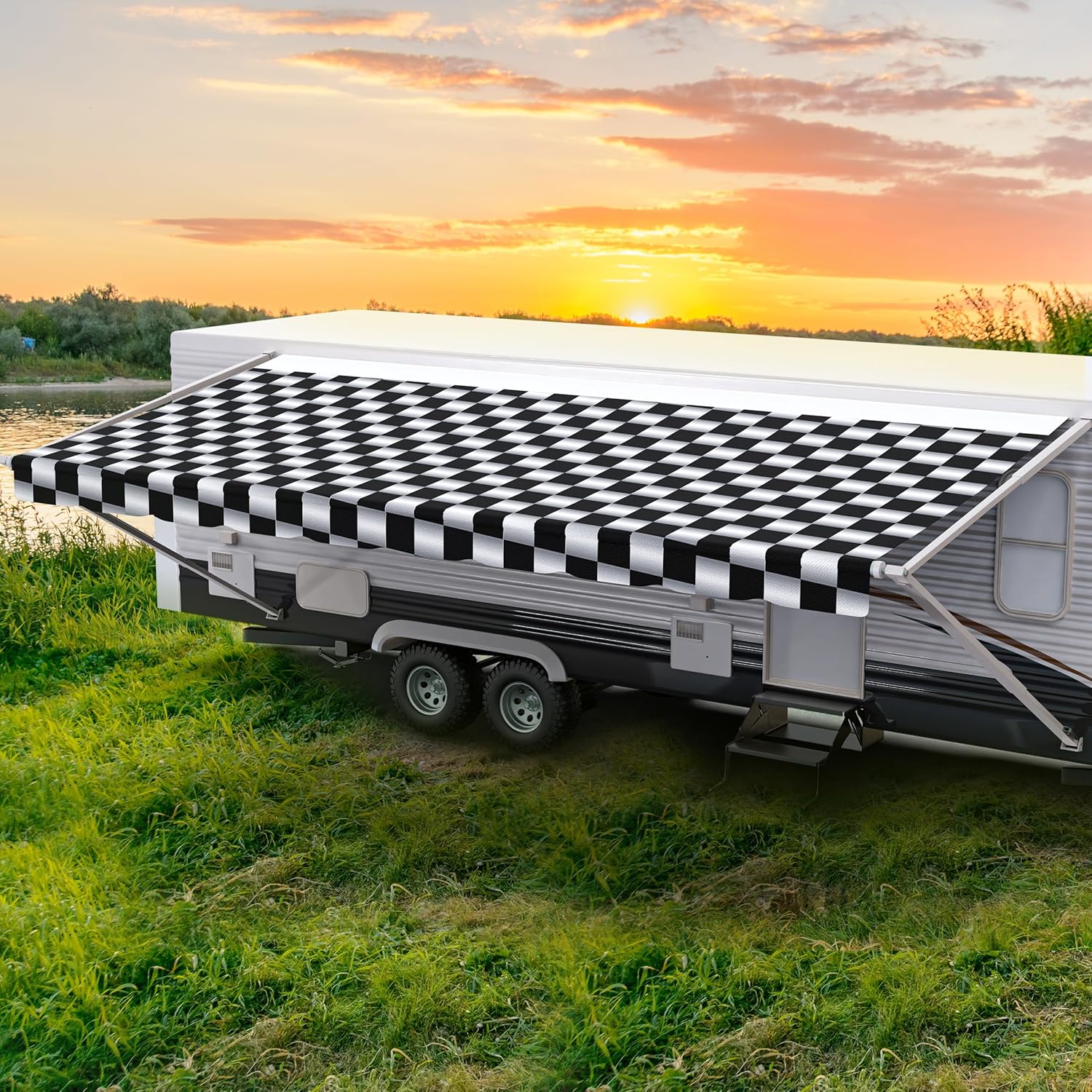 ShadePro RV Awning Fabric Replacement - Heavy Duty Vinyl Canopy