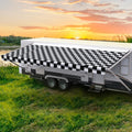 Checkered Flag 9ft RV Awning Fabric Replacement - Heavy Duty Vinyl