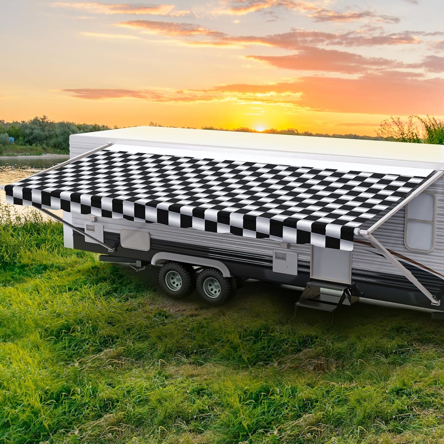 ShadePro RV Awning Fabric Replacement - Heavy Duty Vinyl Canopy